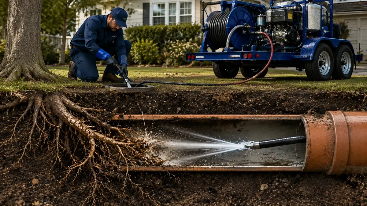 Tree Root Removal with Hydro Jetting in Newbury Park